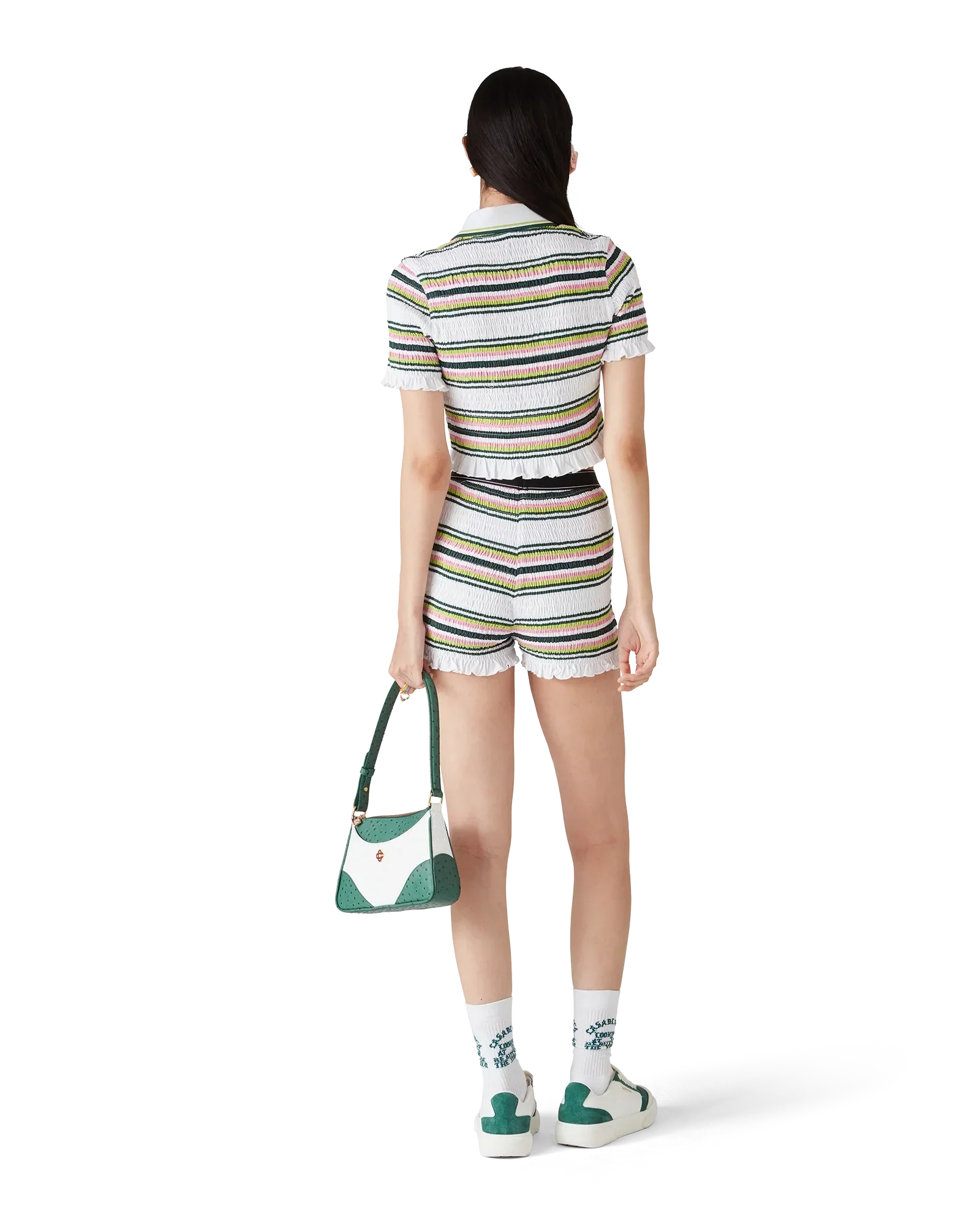 Stripe Cropped Polo Shirt | Casablanca Paris | Image 3