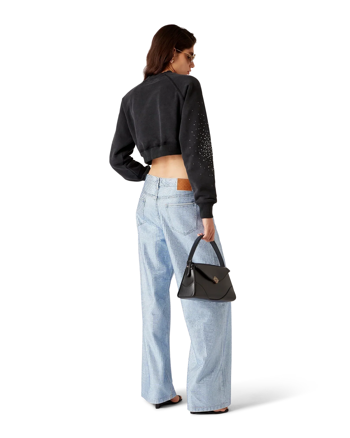 La Prémonition Crystal Embellished Cropped Sweatshirt | Casablanca Paris | Image 3