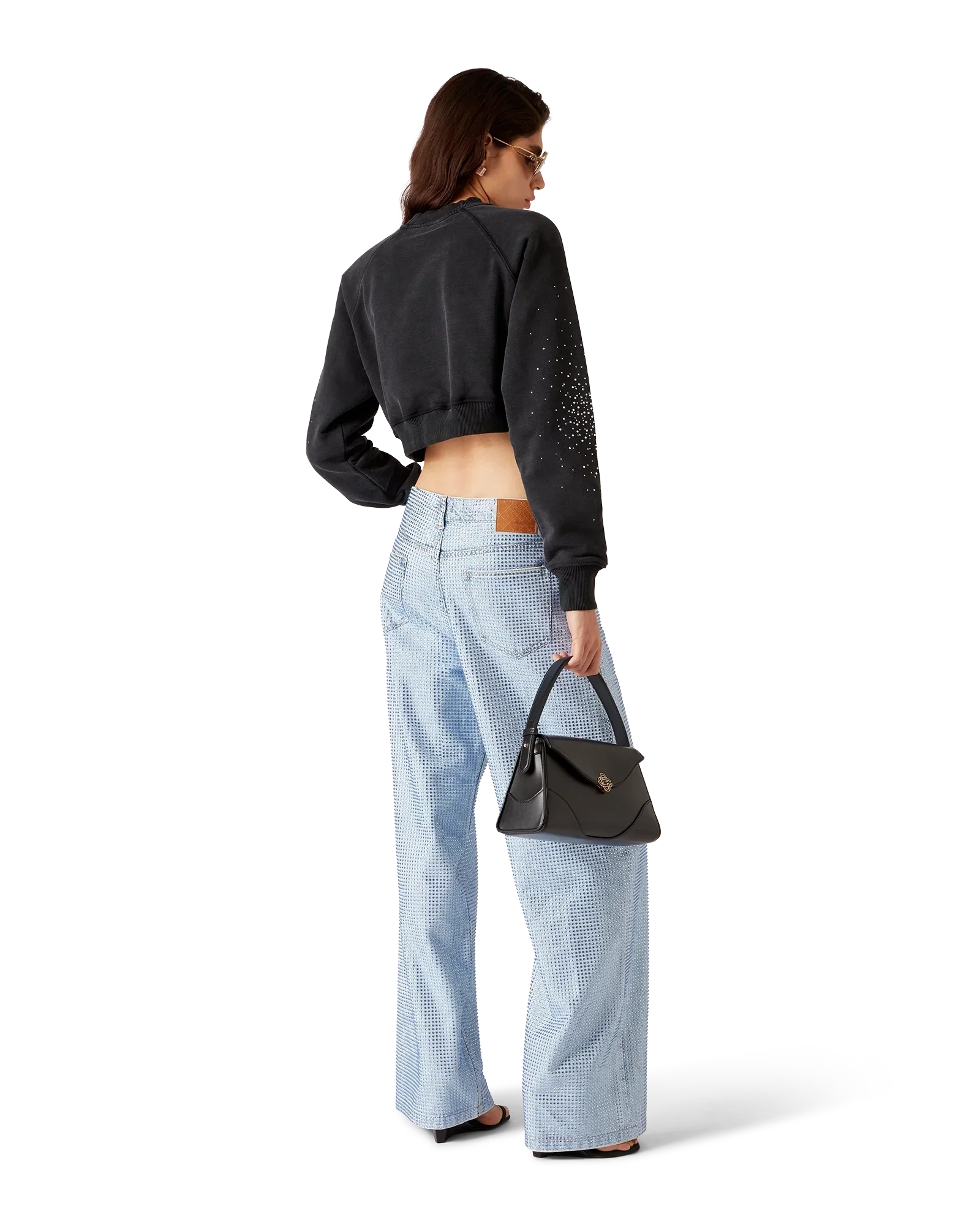 La Prémonition Crystal Embellished Cropped Sweatshirt | Casablanca Paris | Image 3