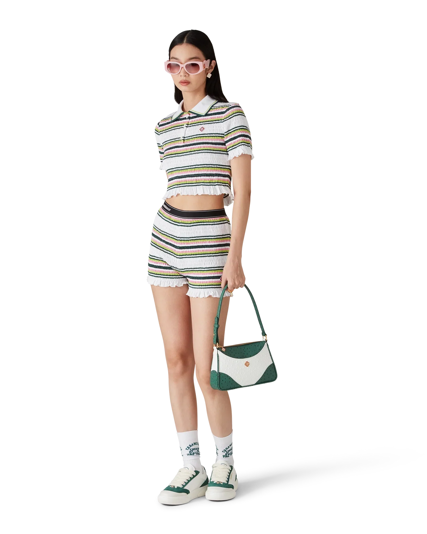 Stripe Shirred Shorts | Casablanca Paris | Image 2