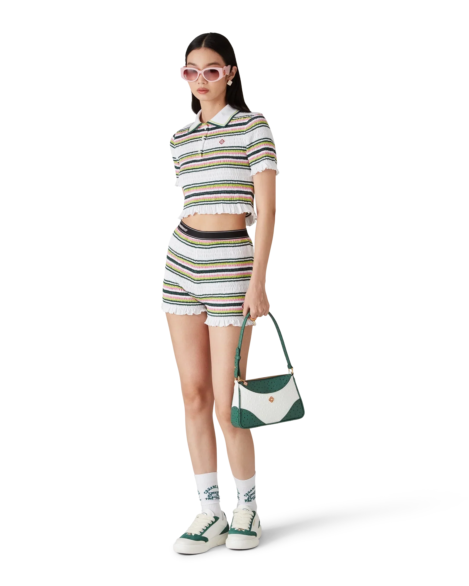 Stripe Shirred Shorts | Casablanca Paris | Image 2