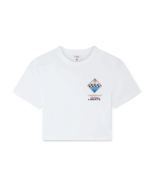 The L'été En Liberté Short Sleeve Cropped T-Shirt | Casablanca Paris | Image 1