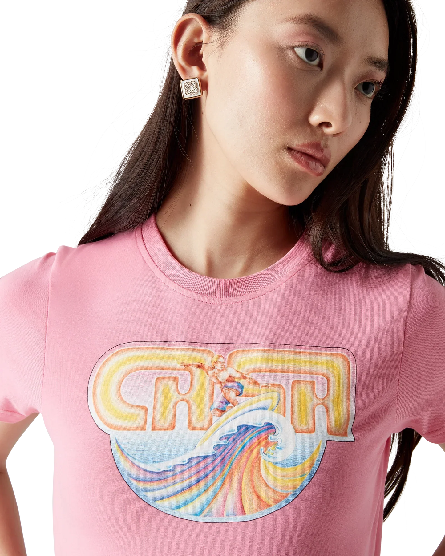 Casa Surf Cropped Short Sleeve T-Shirt | Casablanca Paris | Image 5