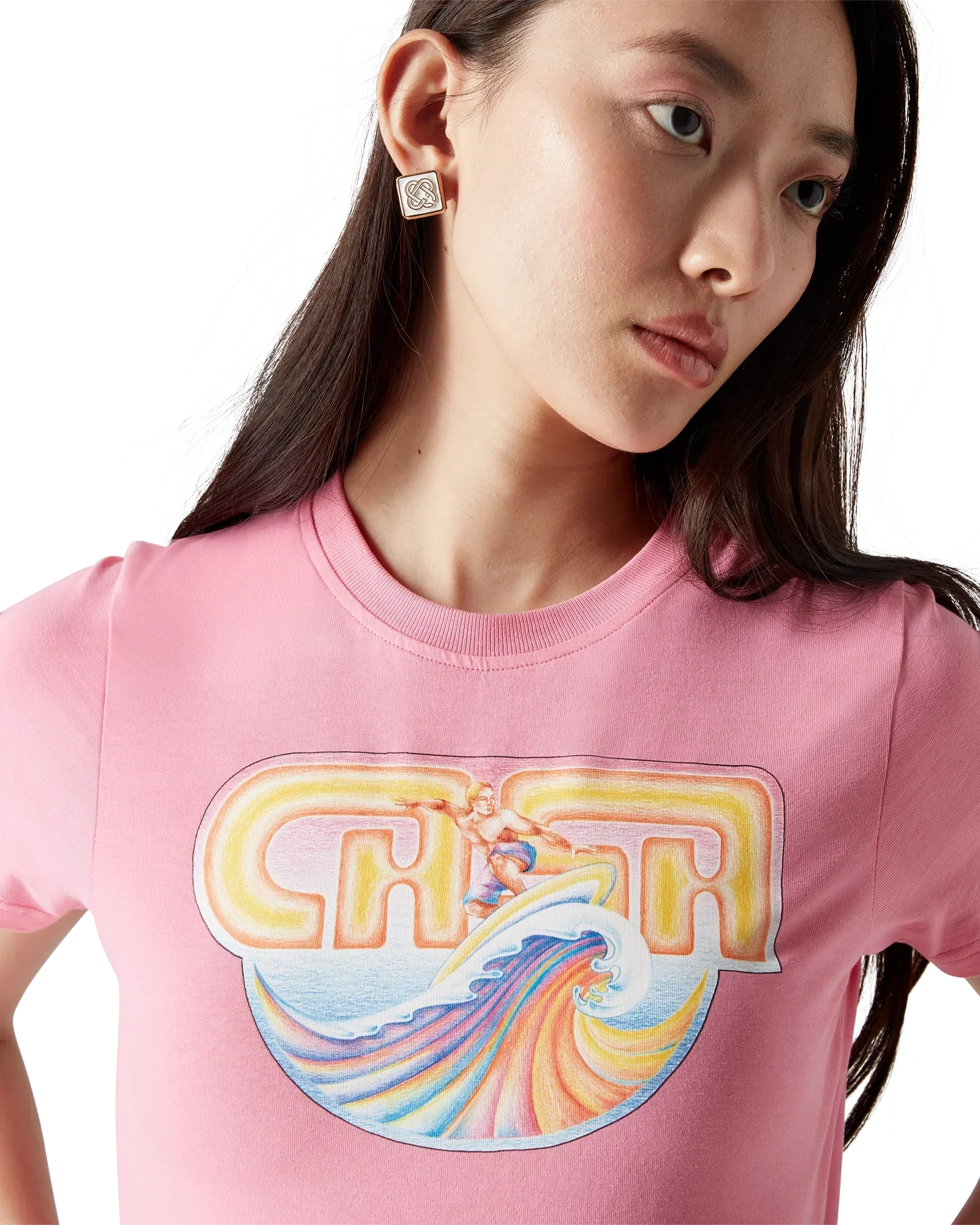 Casa Surf Cropped Short Sleeve T-Shirt | Casablanca Paris | Image 5
