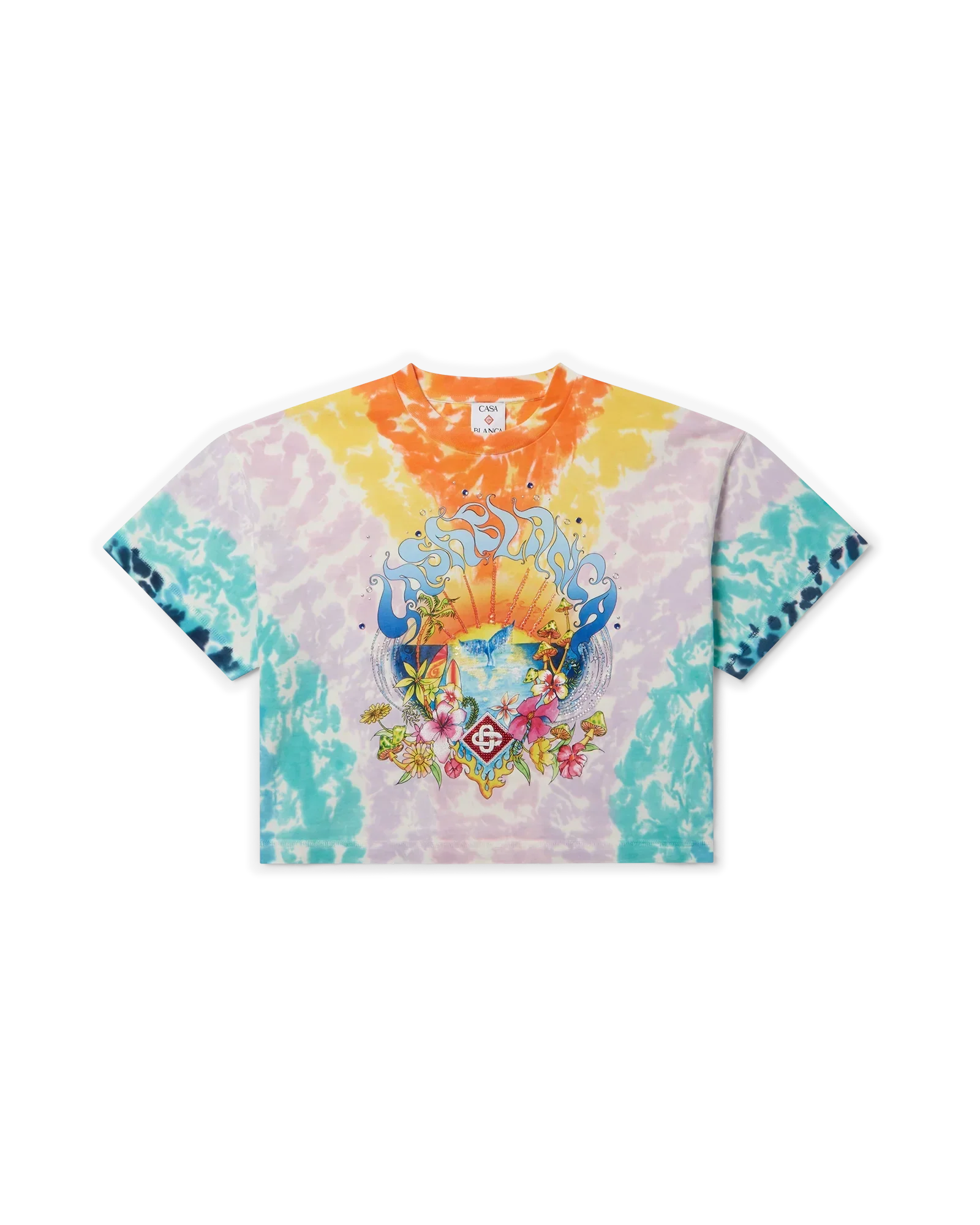 Surf Trip Tie Dye Short Sleeve T-Shirt | Casablanca Paris | Image 1