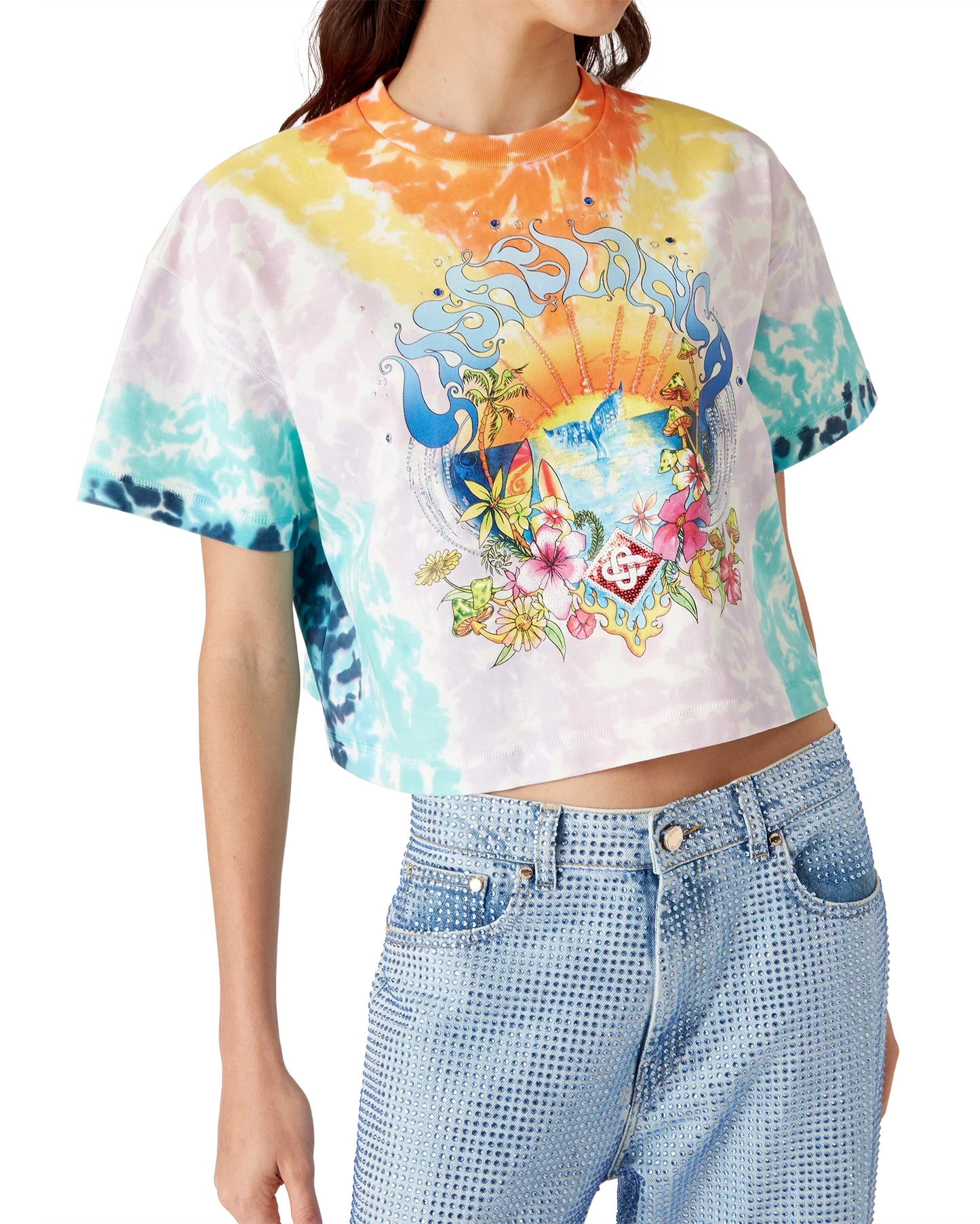 Surf Trip Tie Dye Short Sleeve T-Shirt | Casablanca Paris | Image 4