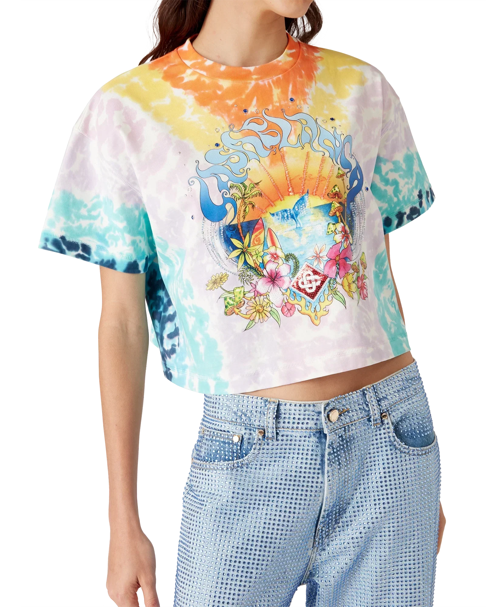 Surf Trip Tie Dye Short Sleeve T-Shirt | Casablanca Paris | Image 4
