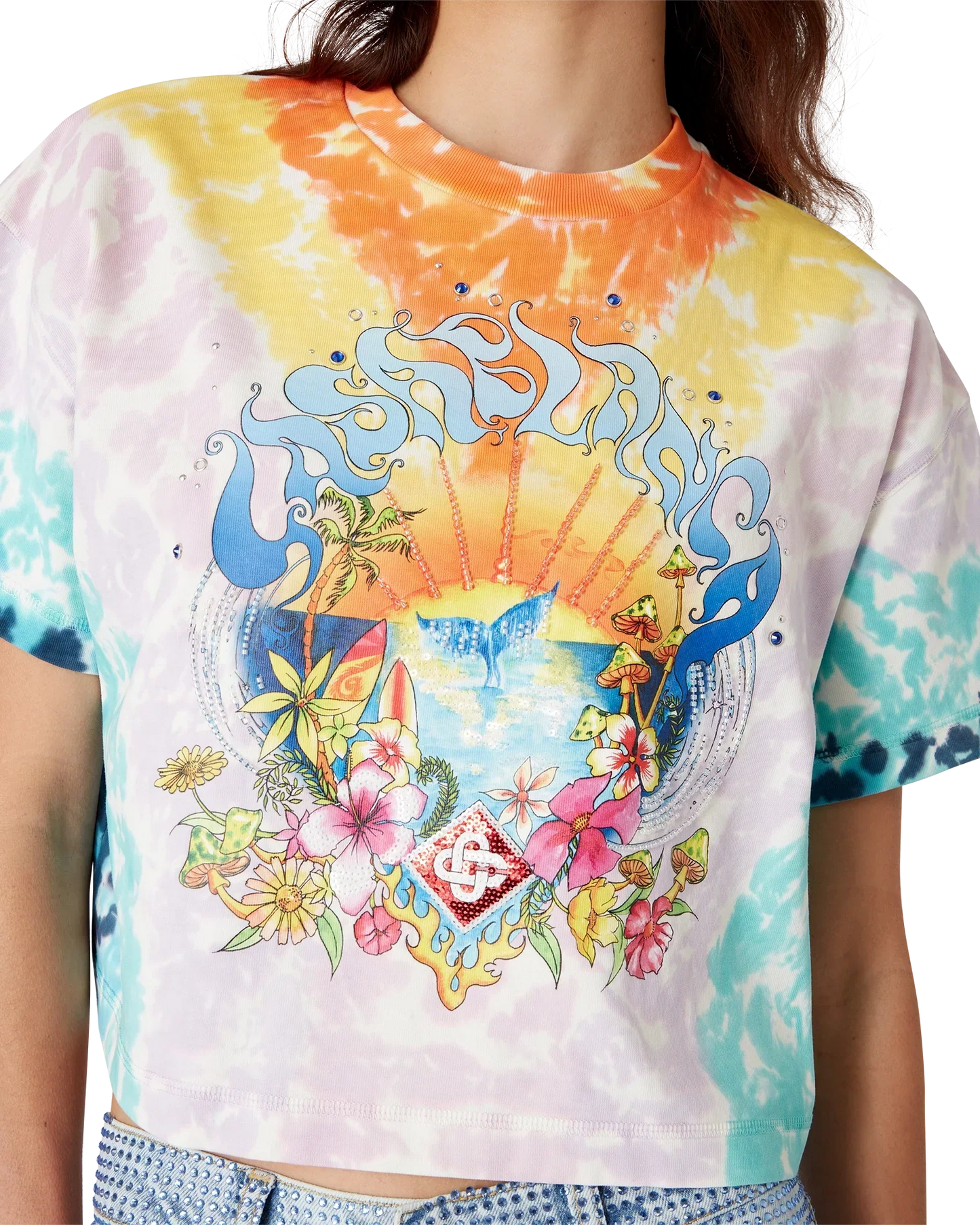 Surf Trip Tie Dye Short Sleeve T-Shirt | Casablanca Paris | Image 5