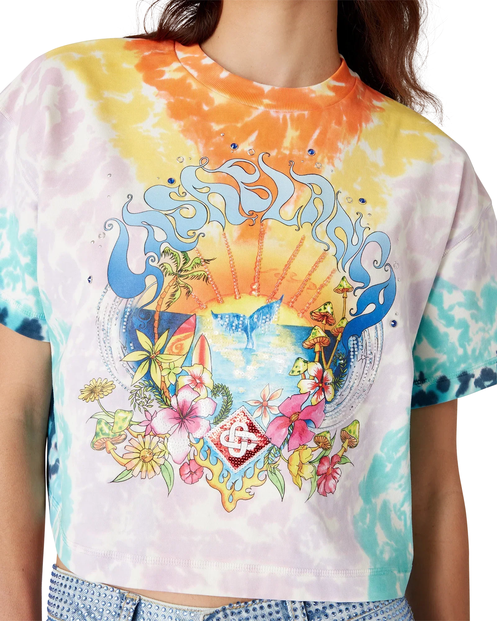 Surf Trip Tie Dye Short Sleeve T-Shirt | Casablanca Paris | Image 5