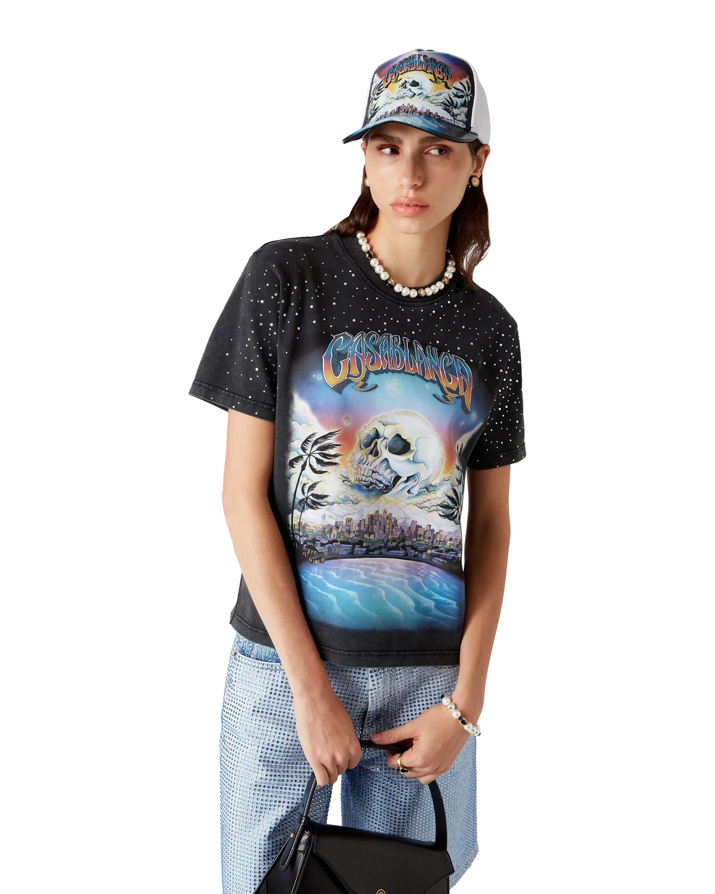La Prémonition Crystal Embellished Short Sleeve T-Shirt | Casablanca Paris | Image 4