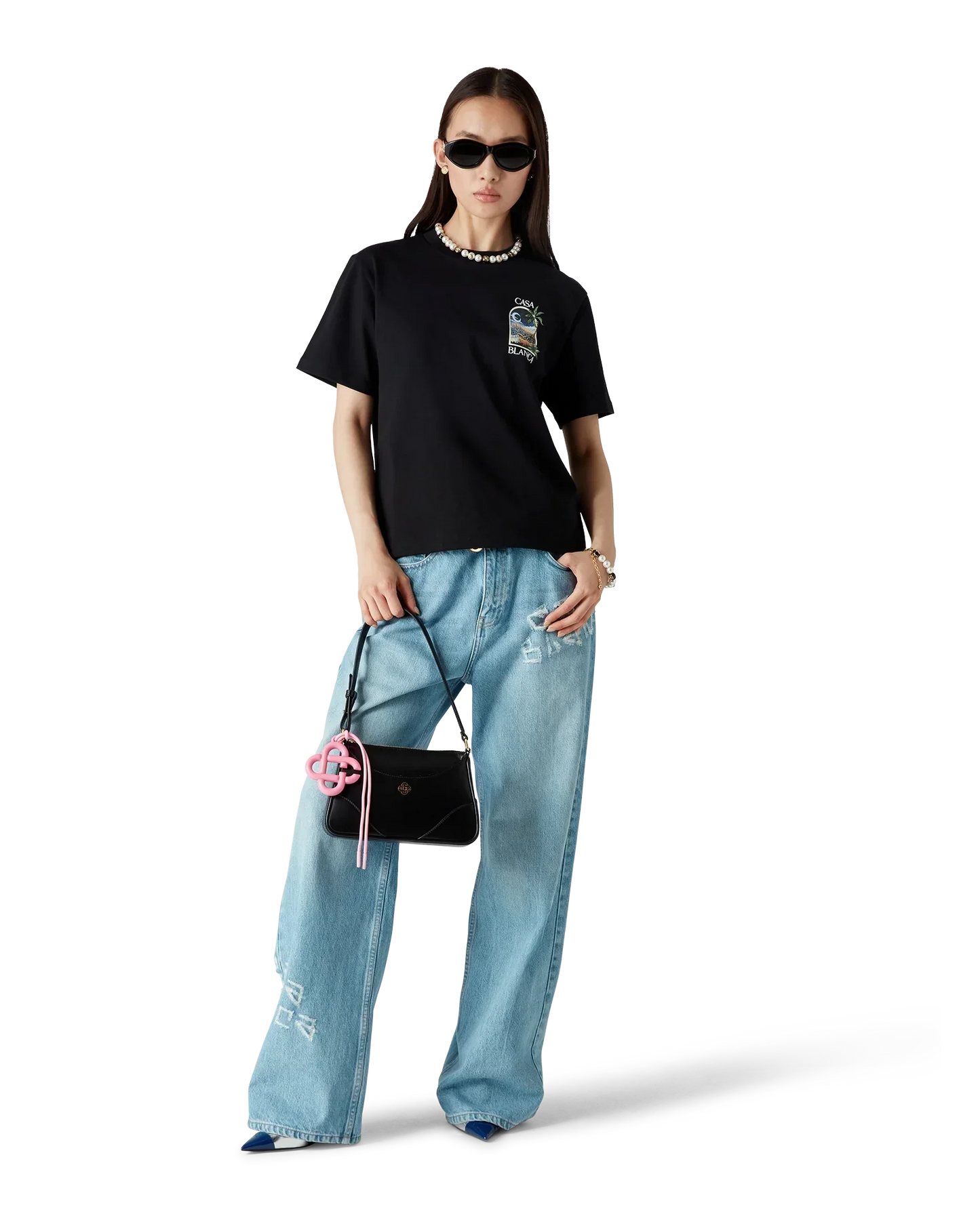 LA Nights Short Sleeve T-Shirt | Casablanca Paris | Image 2