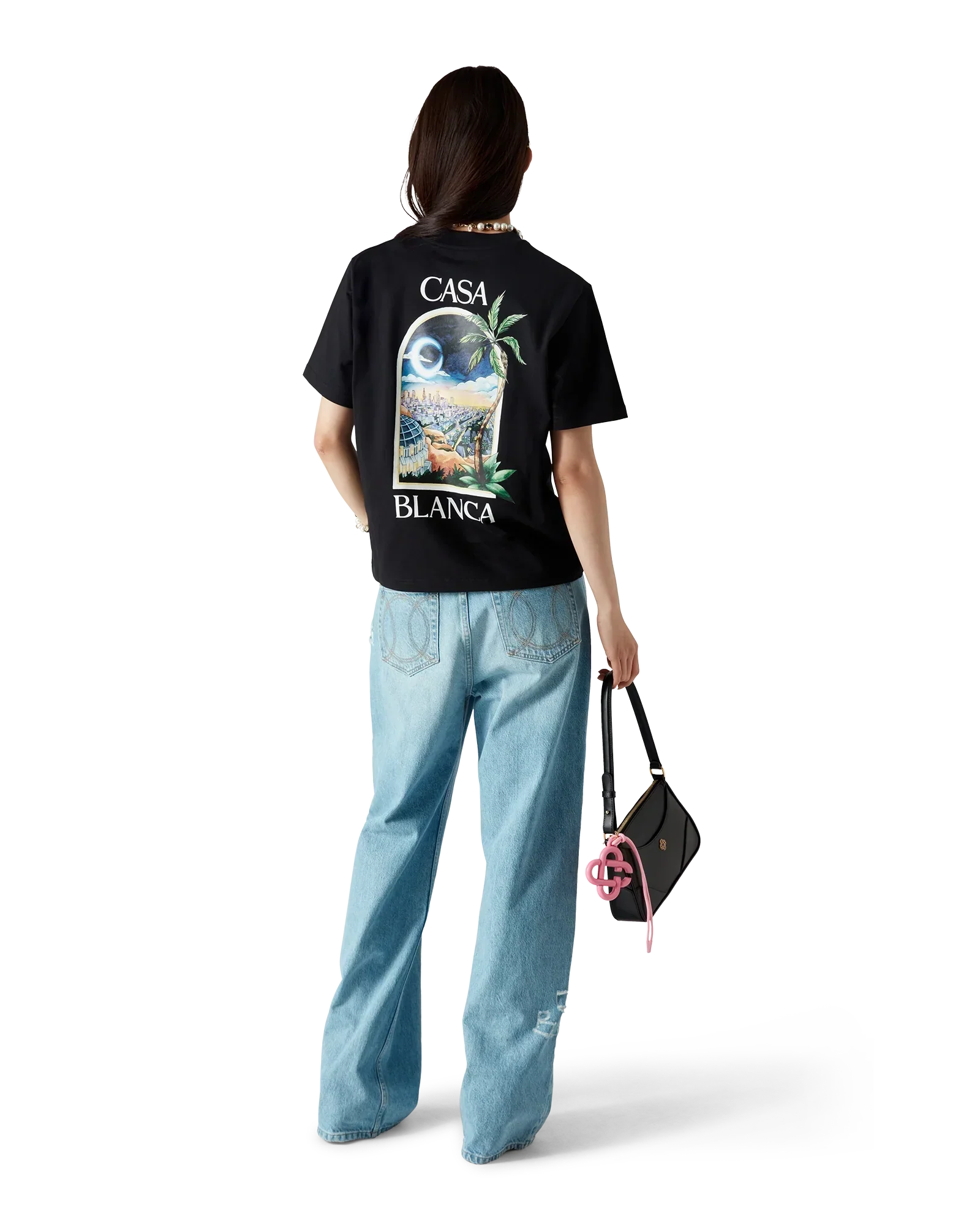 LA Nights Short Sleeve T-Shirt | Casablanca Paris | Image 3