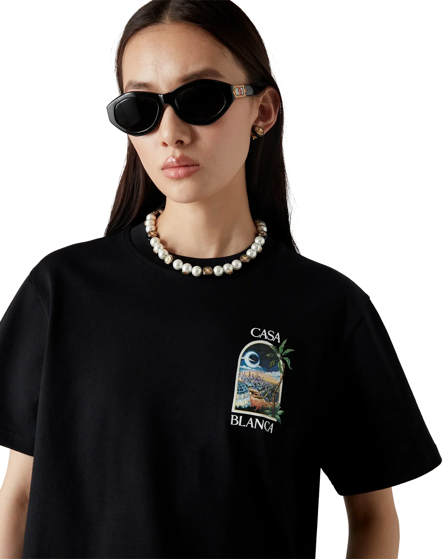LA Nights Short Sleeve T-Shirt | Casablanca Paris | Image 4