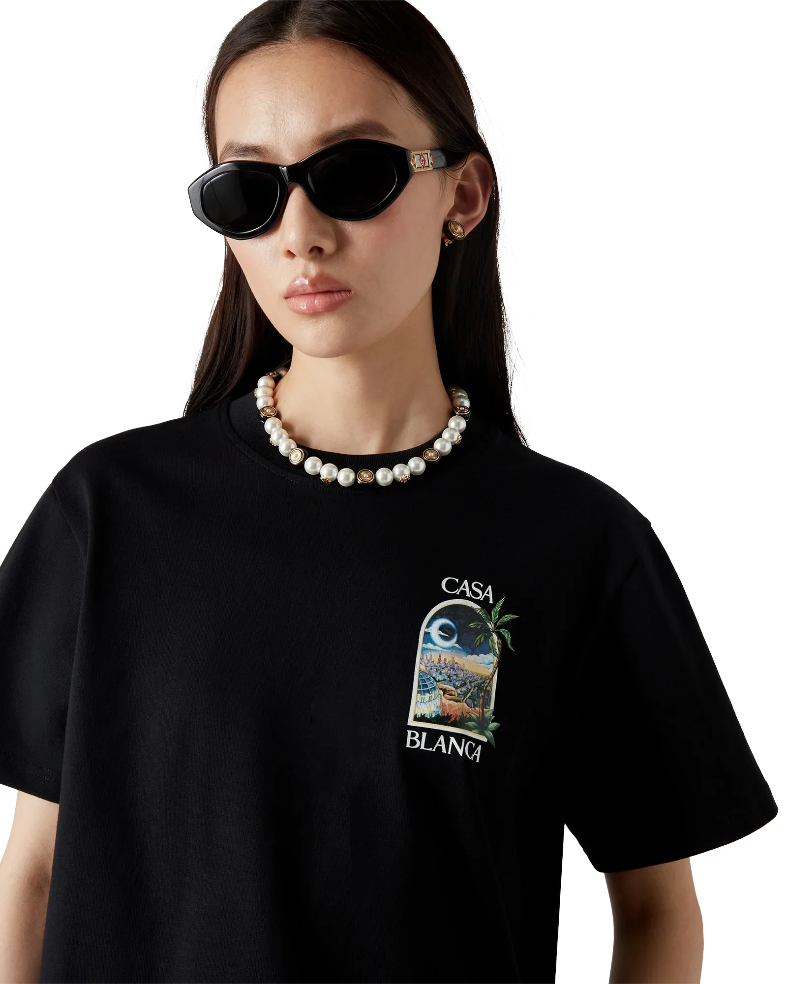 LA Nights Short Sleeve T-Shirt | Casablanca Paris | Image 4