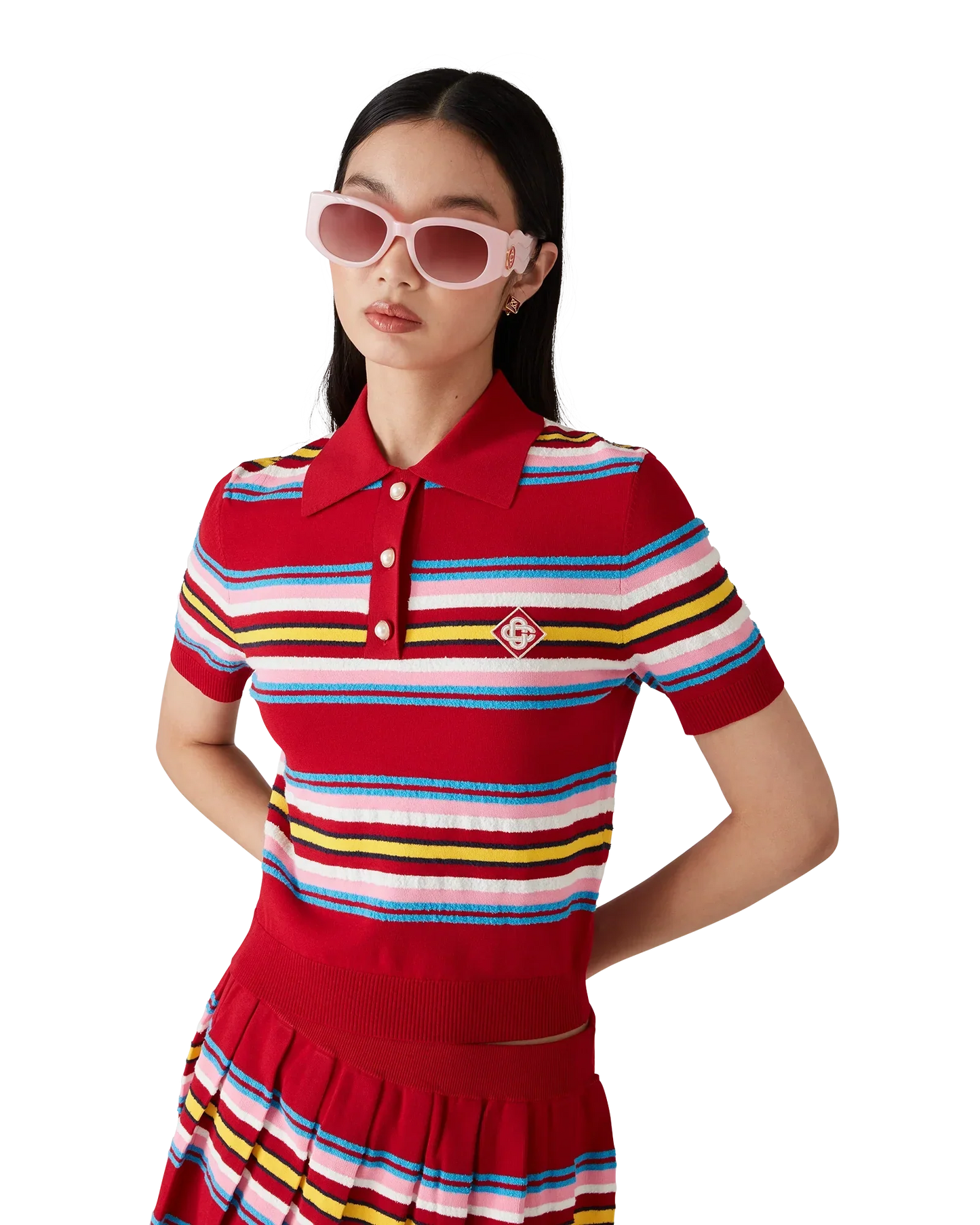 Stripe Polo Shirt | Casablanca Paris | Image 4