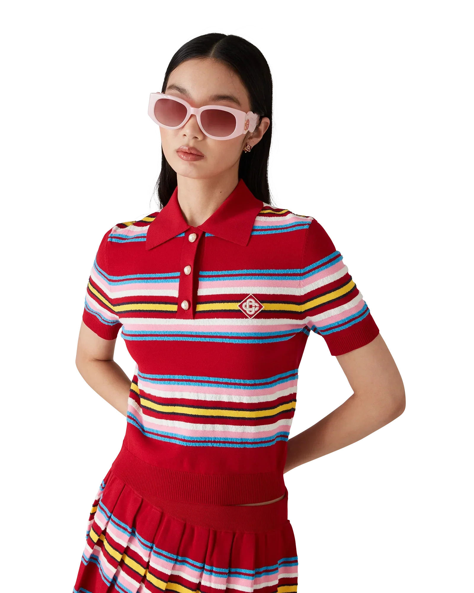 Stripe Polo Shirt | Casablanca Paris | Image 4