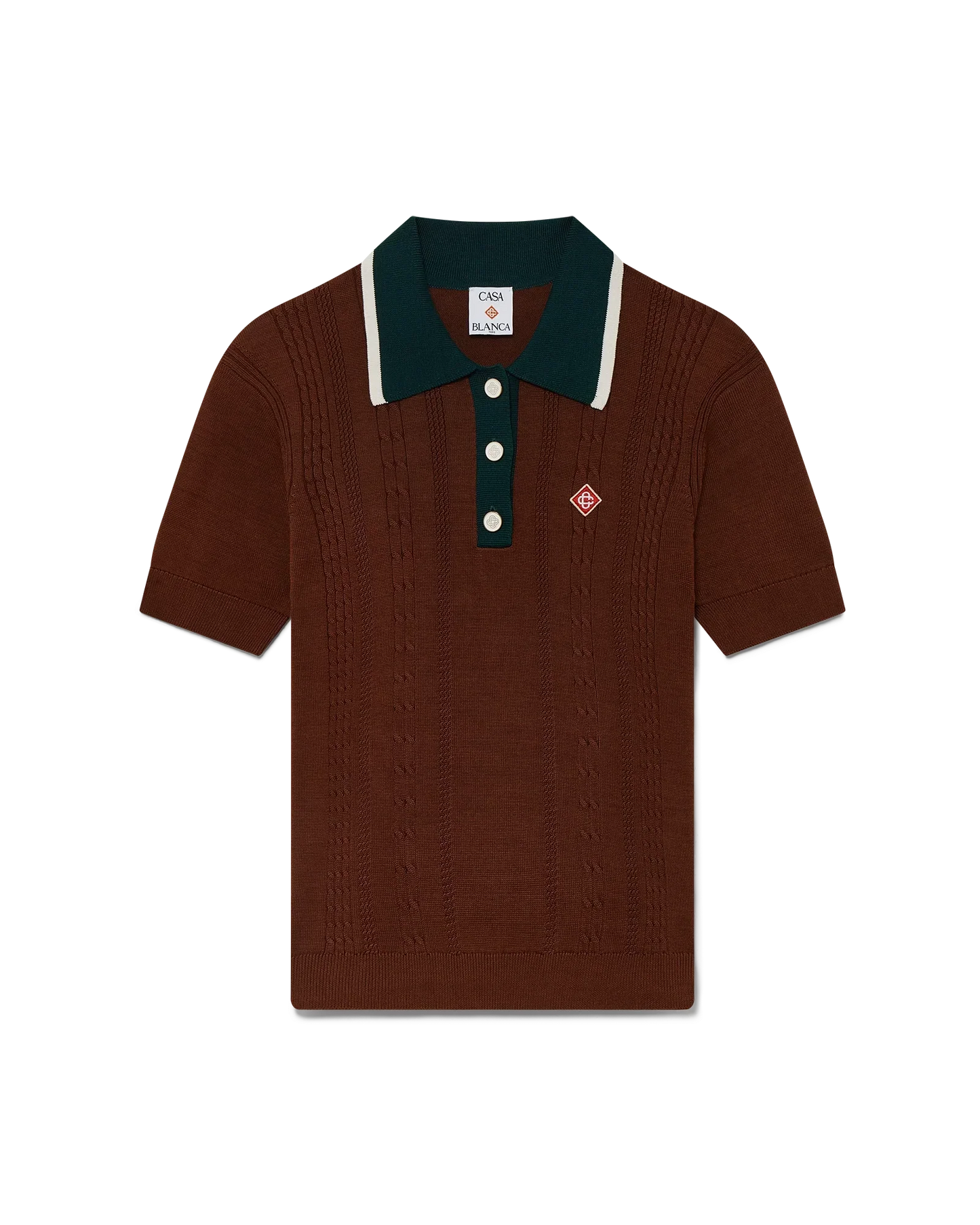 Cable Knit Polo Shirt | Casablanca Paris | Image 1