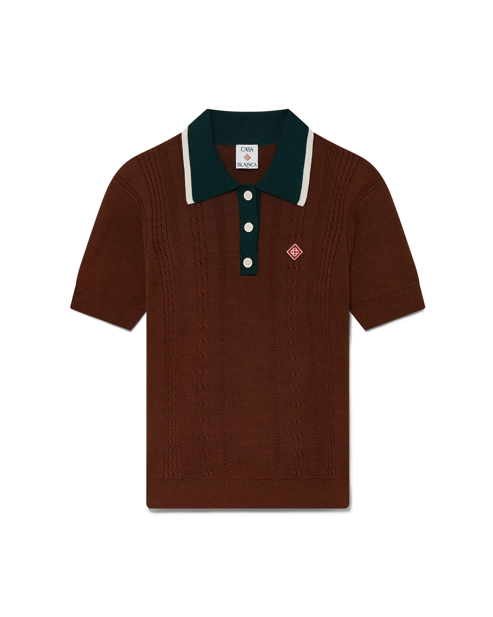 Cable Knit Polo Shirt | Casablanca Paris | Image 1