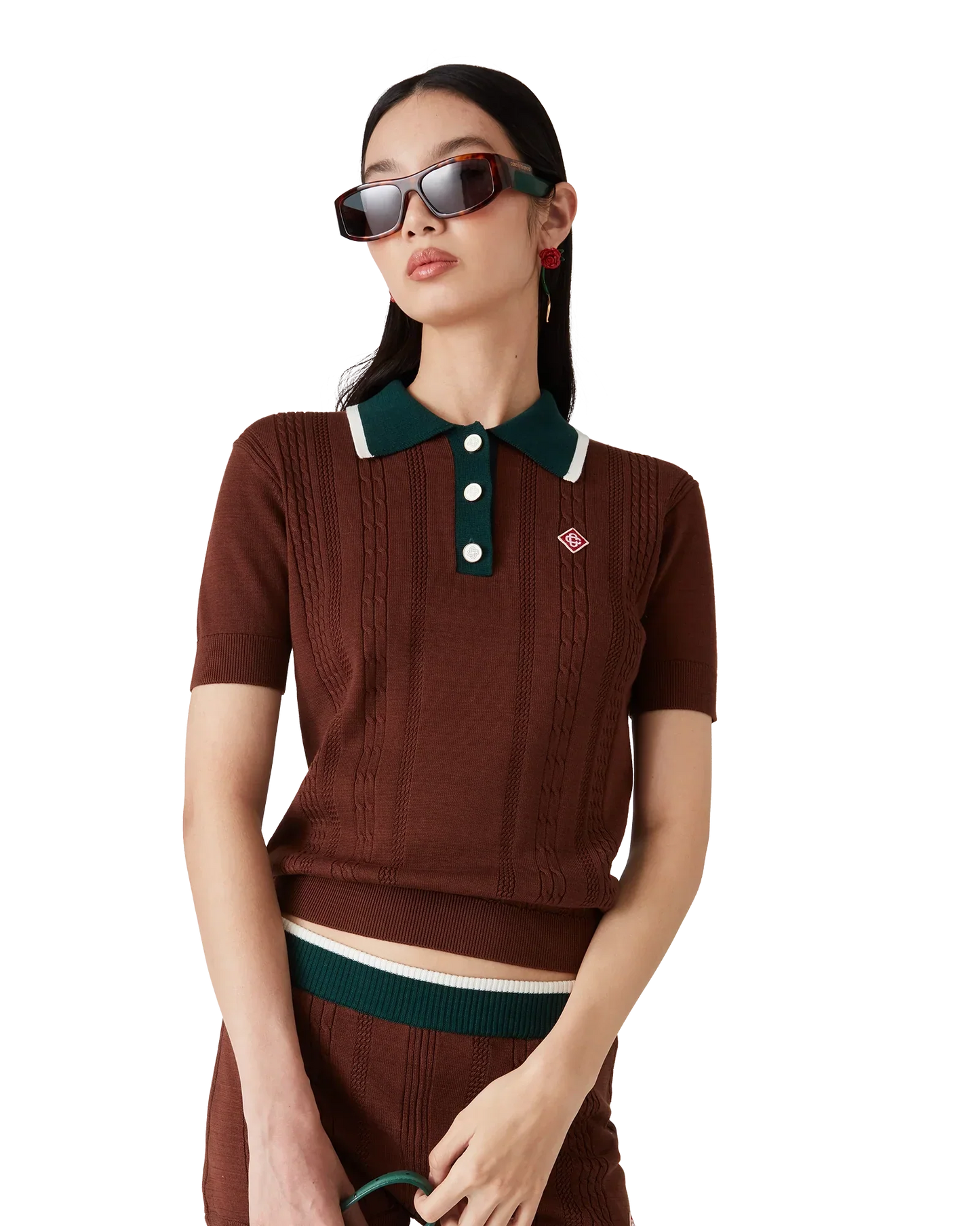 Cable Knit Polo Shirt | Casablanca Paris | Image 4