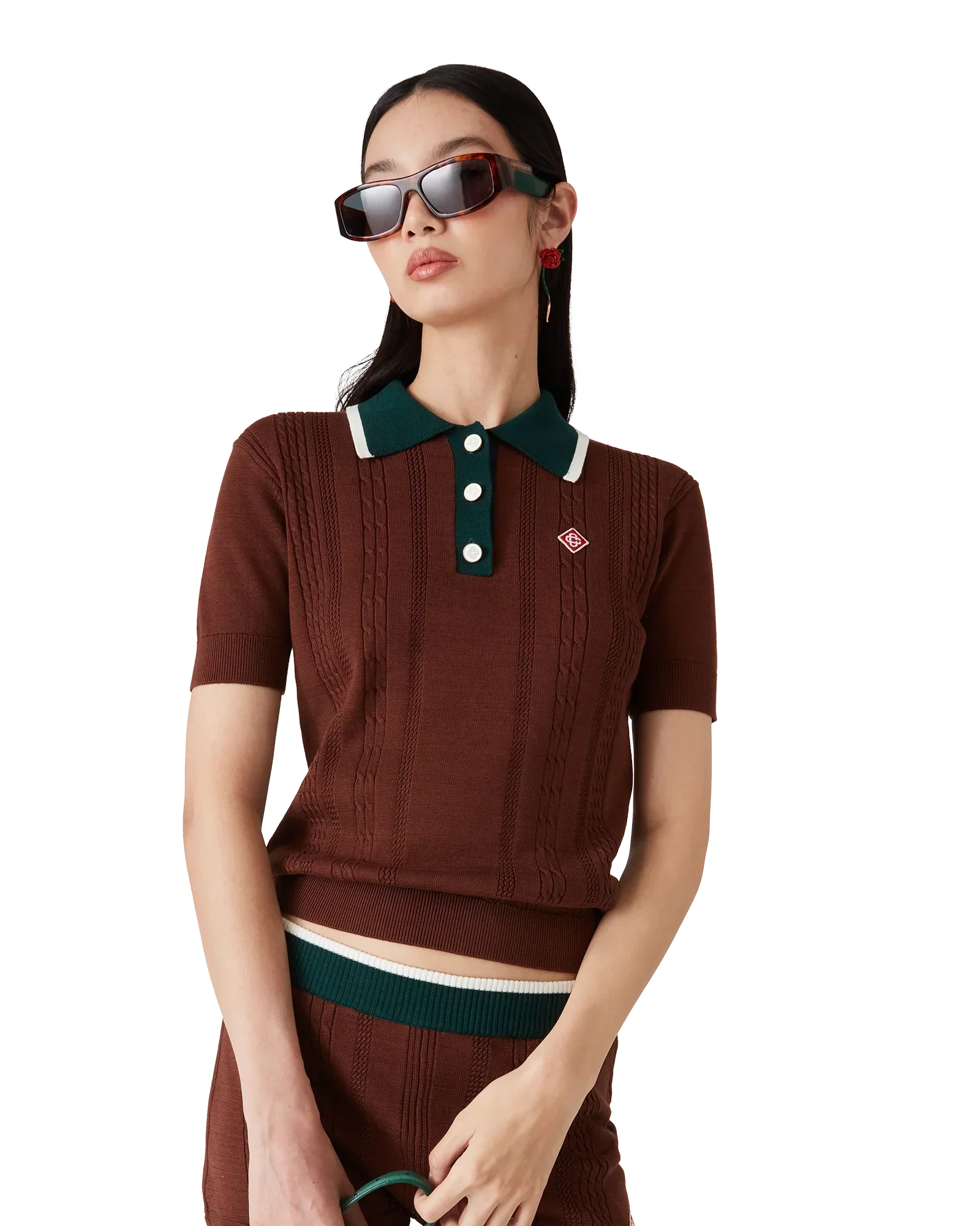 Cable Knit Polo Shirt | Casablanca Paris | Image 4