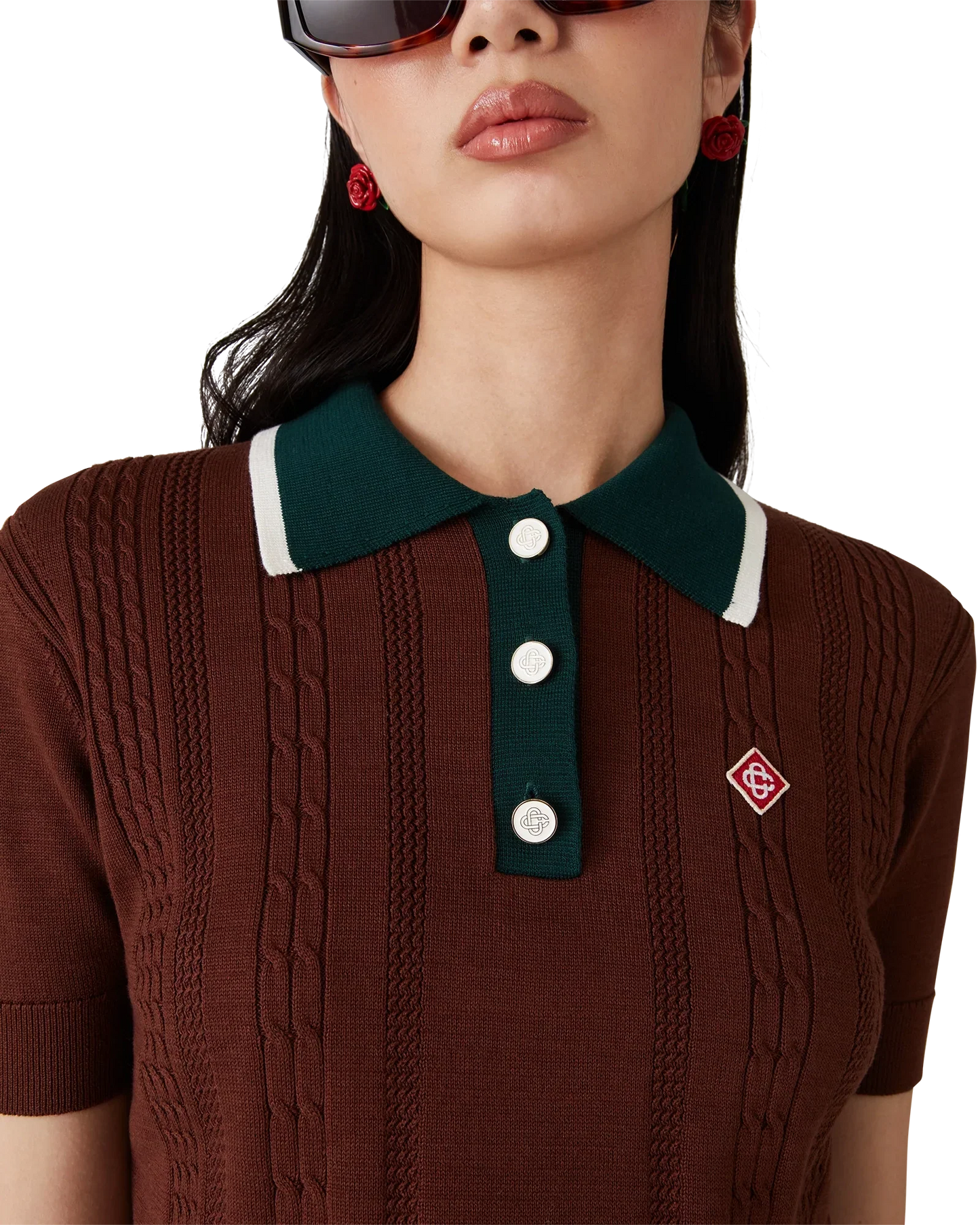 Cable Knit Polo Shirt | Casablanca Paris | Image 5