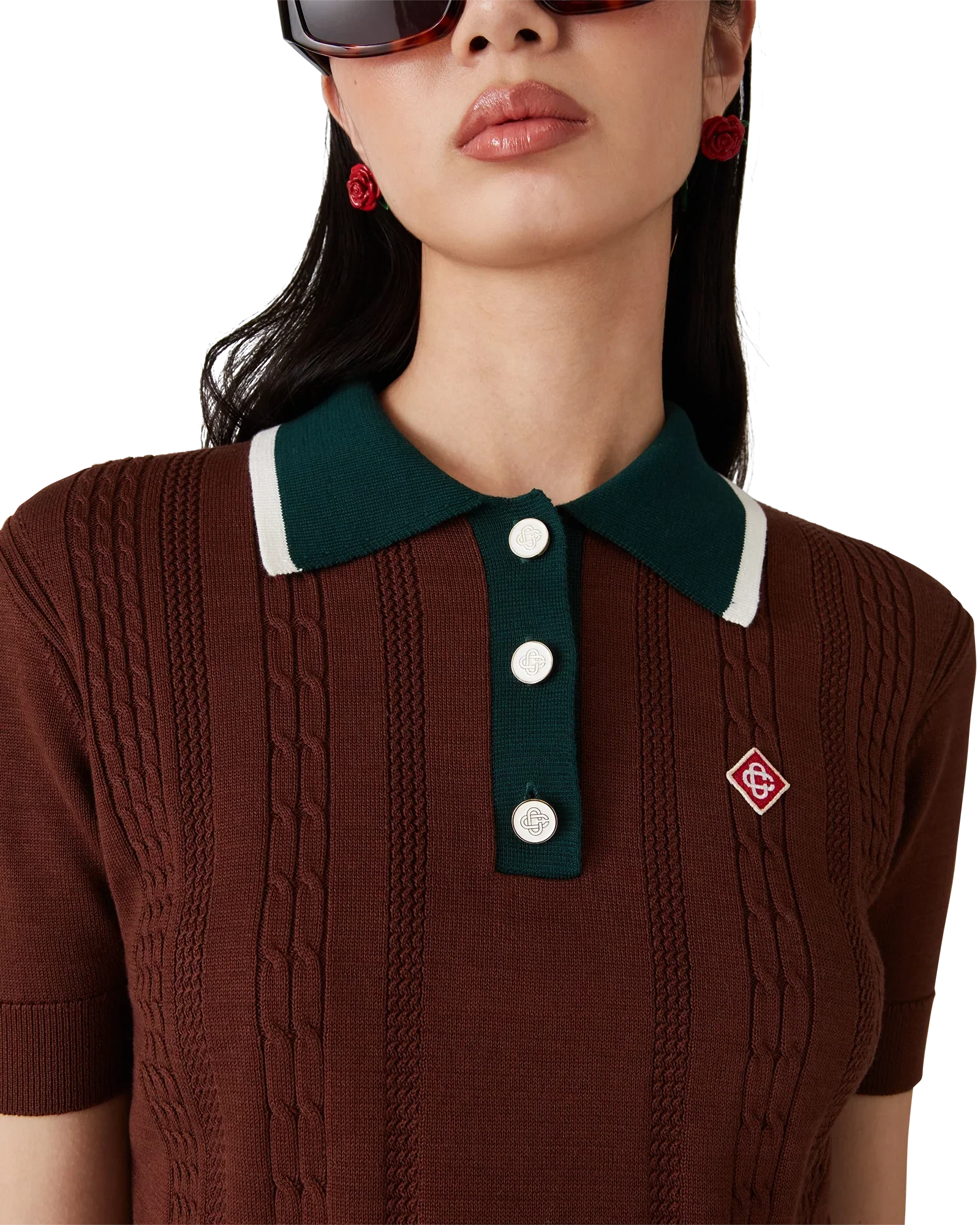 Cable Knit Polo Shirt | Casablanca Paris | Image 5