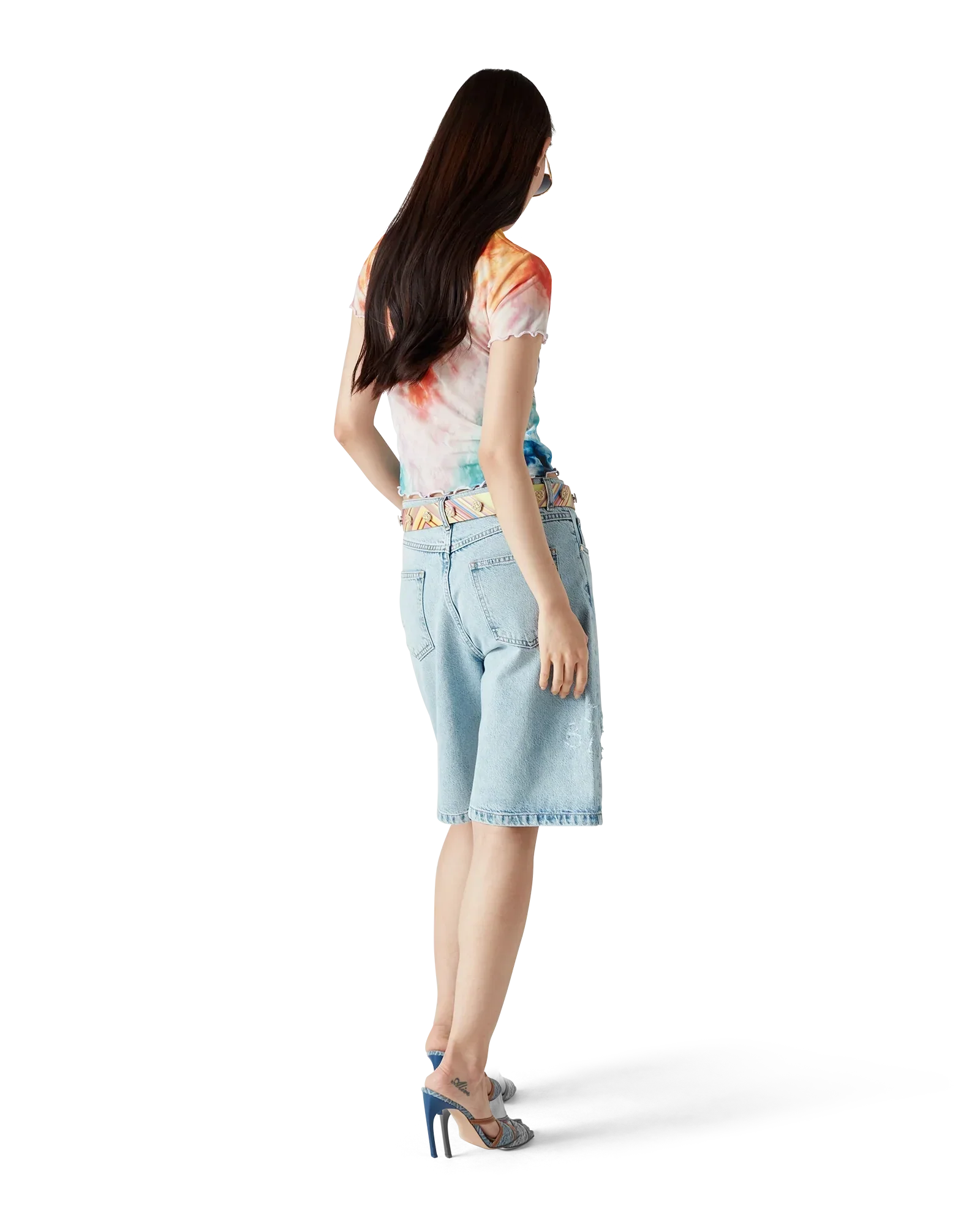 Surf Trip Tie Dye Mesh Short Sleeve T-Shirt | Casablanca Paris | Image 3