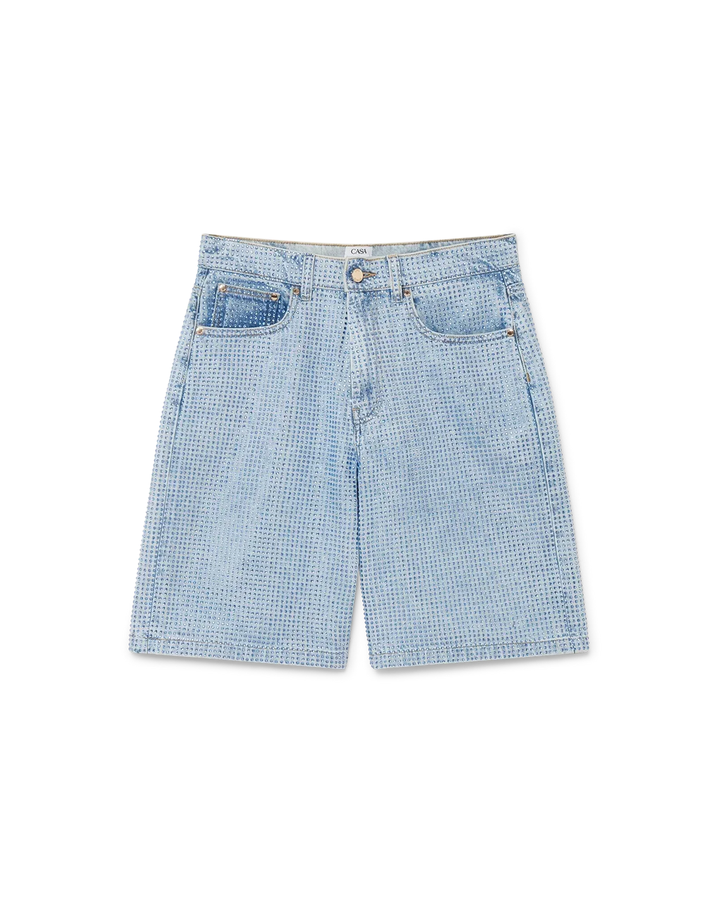 Crystal Embellished Denim Shorts | Casablanca Paris | Image 1