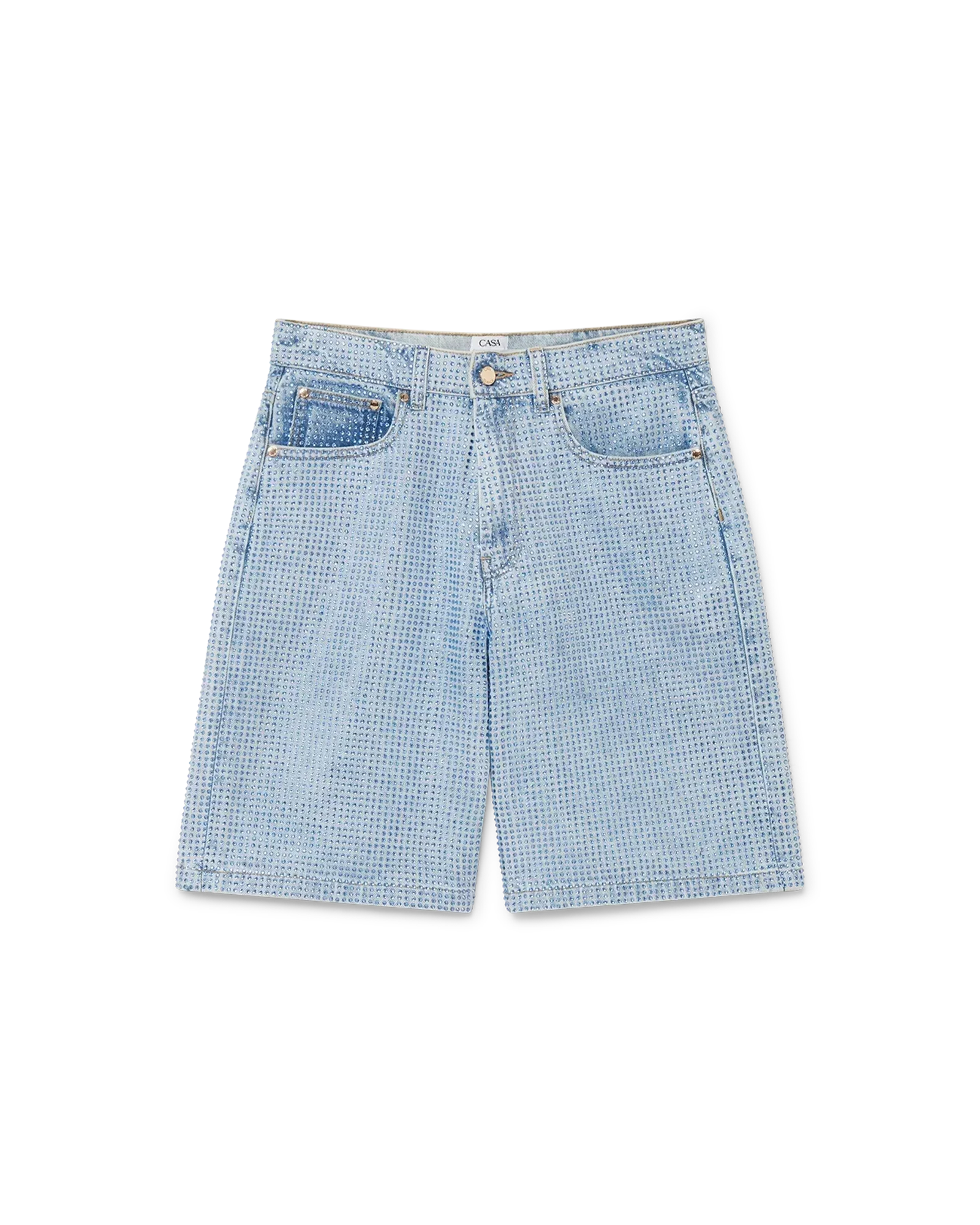 Crystal Embellished Denim Shorts | Casablanca Paris | Image 1