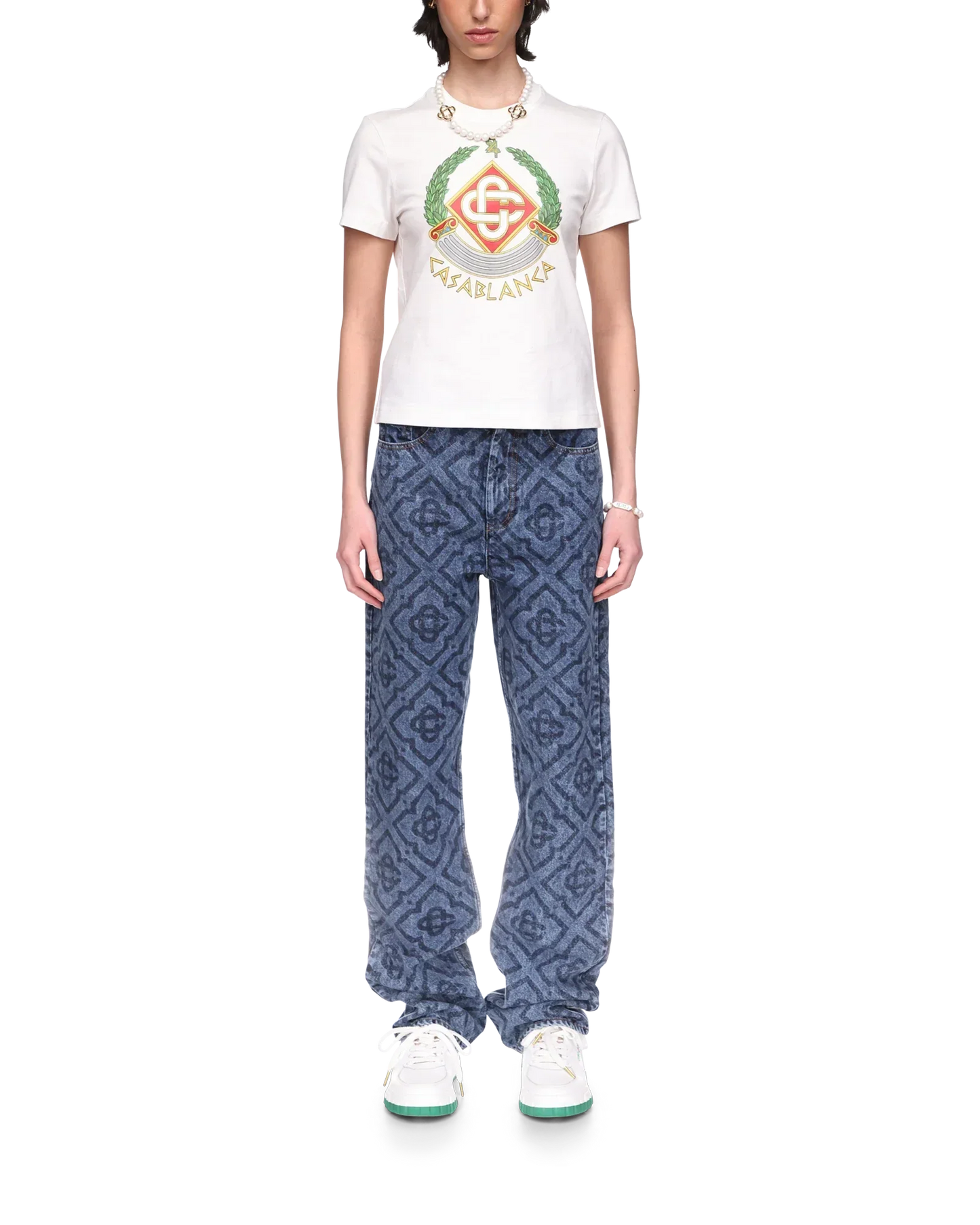 Casa Crest Short Sleeve T-Shirt | Casablanca Paris | Image 2