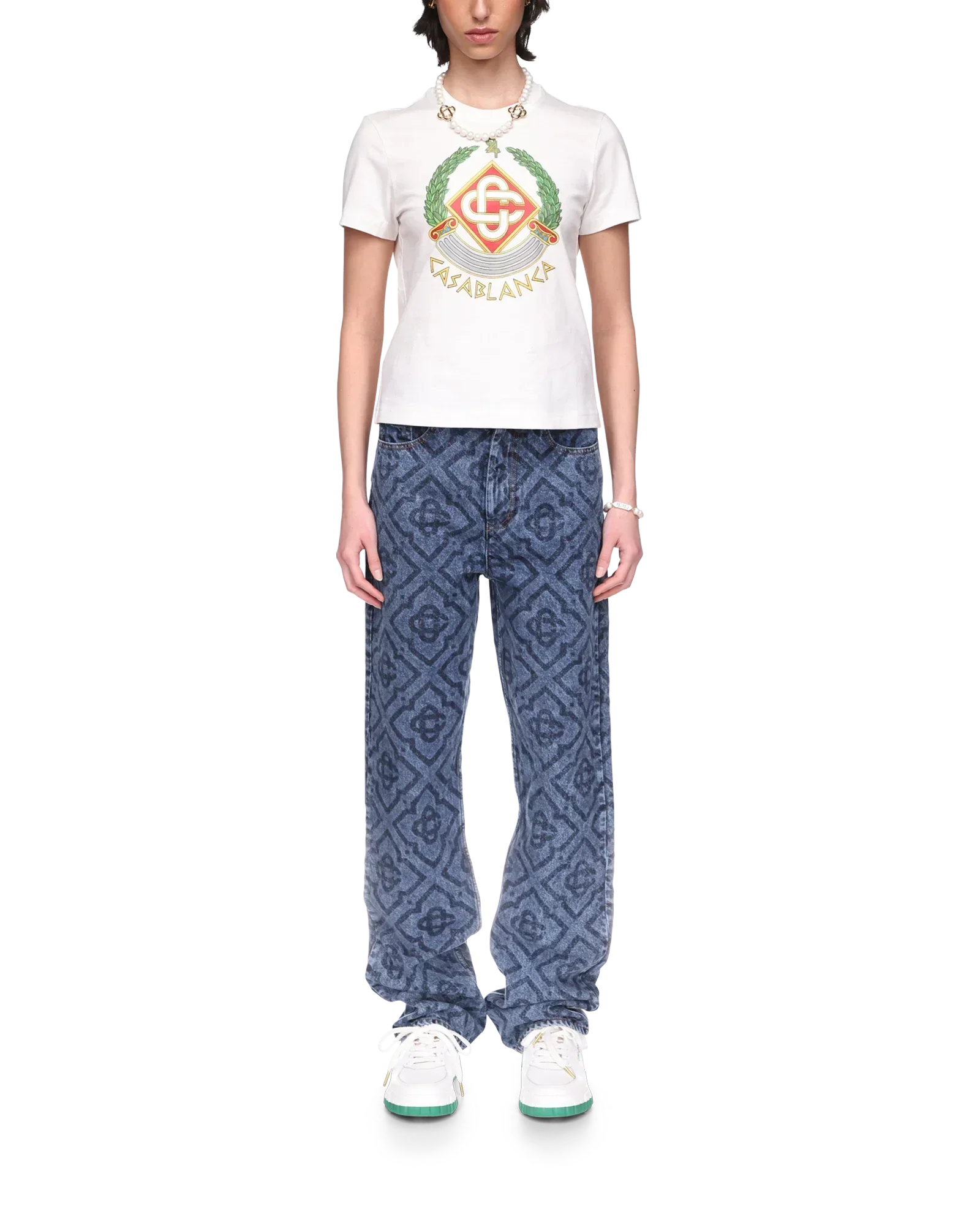 Casa Crest Short Sleeve T-Shirt | Casablanca Paris | Image 2