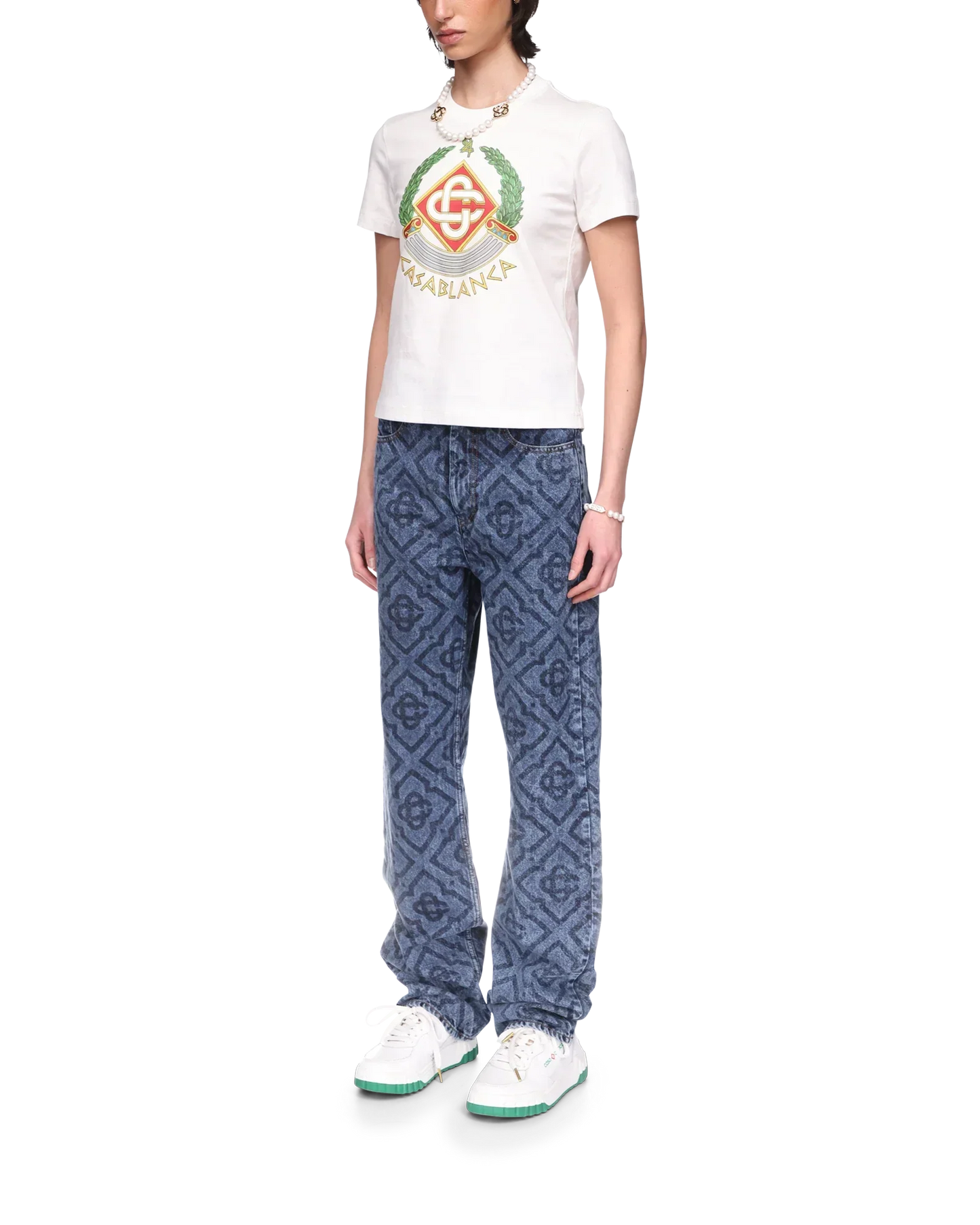 Casa Crest Short Sleeve T-Shirt | Casablanca Paris | Image 3