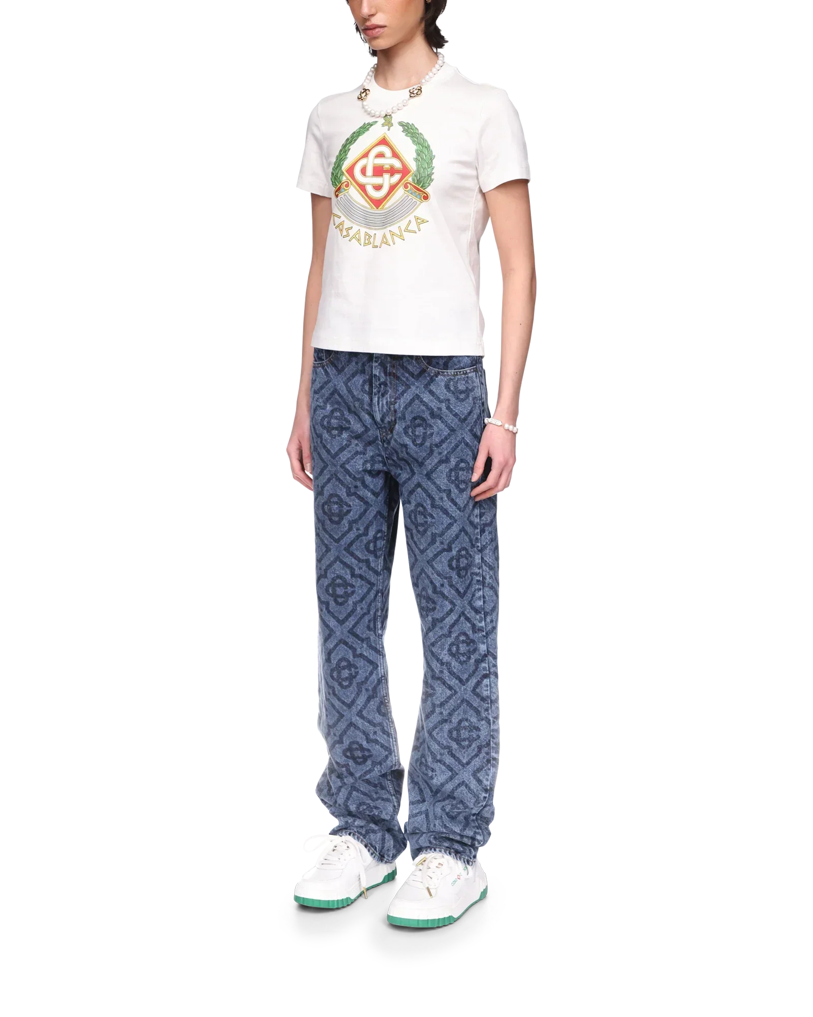 Casa Crest Short Sleeve T-Shirt | Casablanca Paris | Image 3