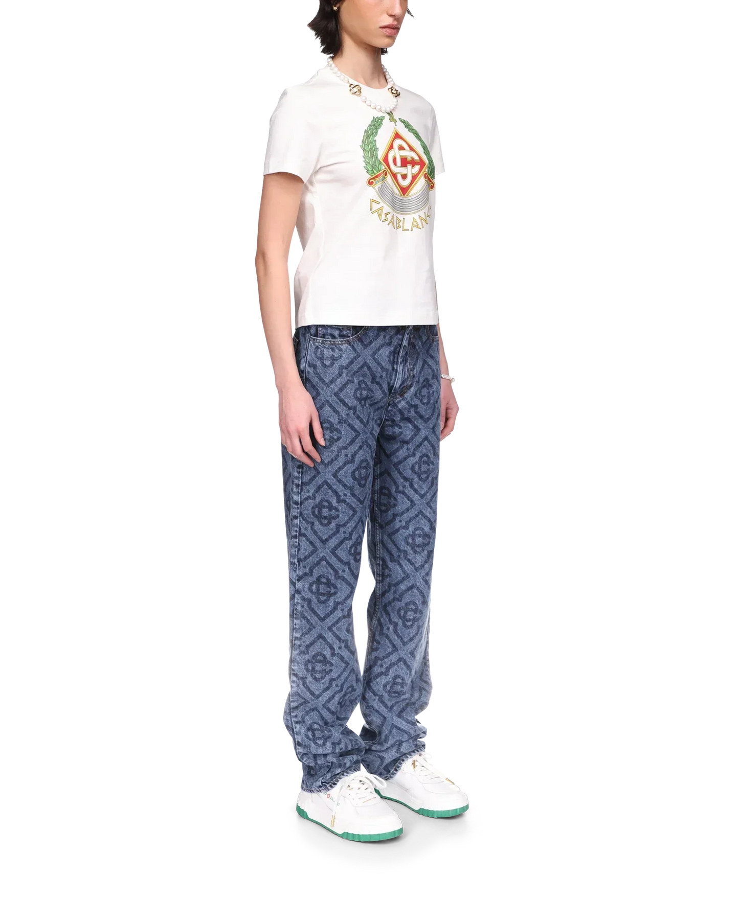 Casa Crest Short Sleeve T-Shirt | Casablanca Paris | Image 5