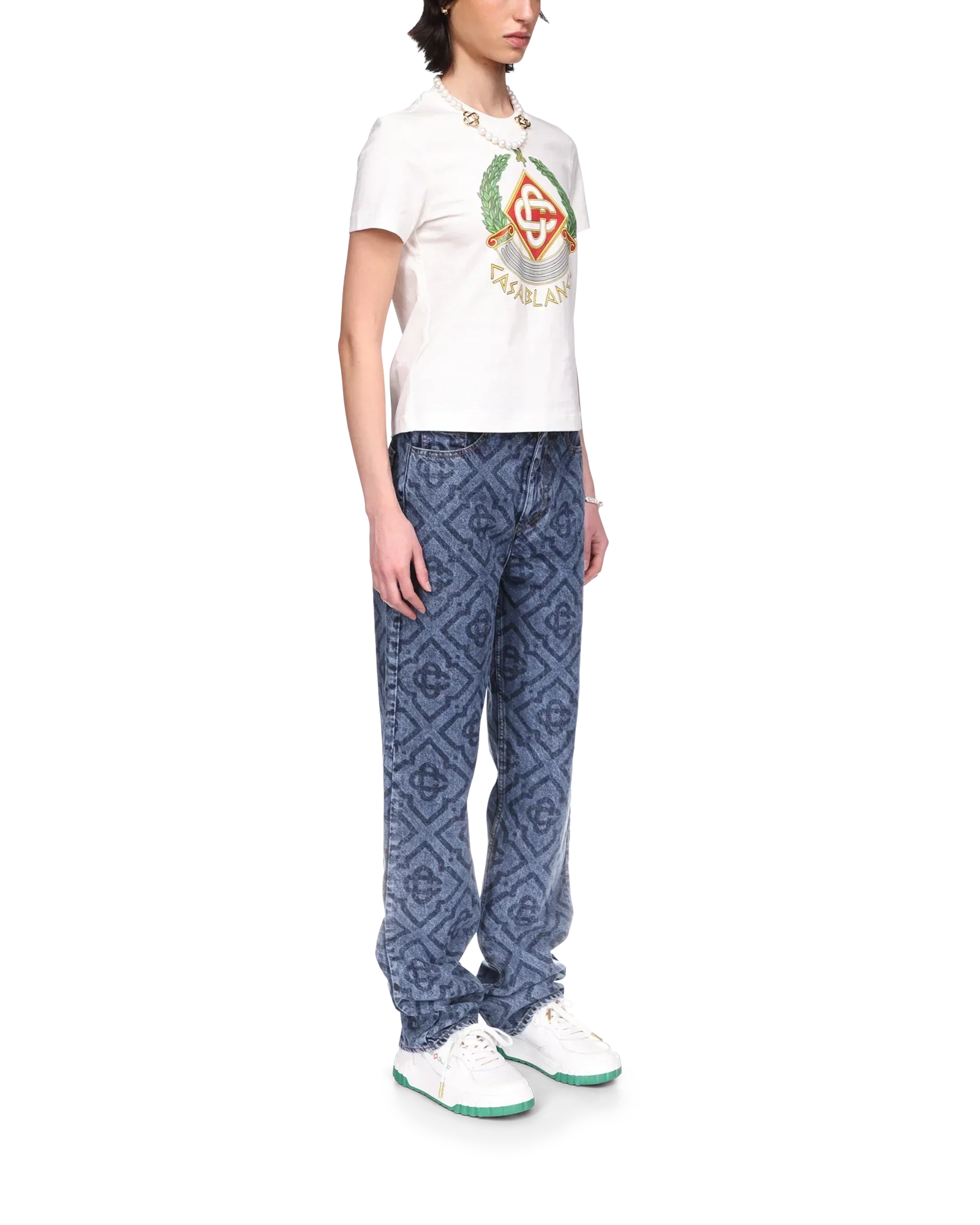 Casa Crest Short Sleeve T-Shirt | Casablanca Paris | Image 5
